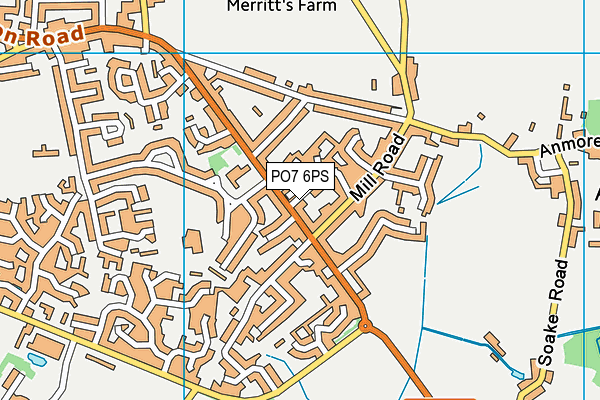 PO7 6PS map - OS VectorMap District (Ordnance Survey) PO7 6PS map - OS VectorMap District (Ordnance Survey)