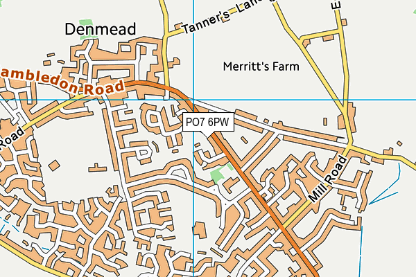 PO7 6PW map - OS VectorMap District (Ordnance Survey) PO7 6PW map - OS VectorMap District (Ordnance Survey)