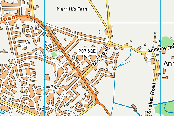PO7 6QE map - OS VectorMap District (Ordnance Survey) PO7 6QE map - OS VectorMap District (Ordnance Survey)