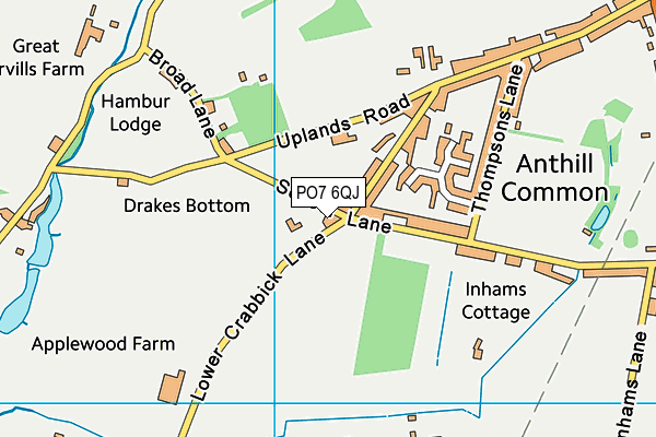 PO7 6QJ map - OS VectorMap District (Ordnance Survey) PO7 6QJ map - OS VectorMap District (Ordnance Survey)