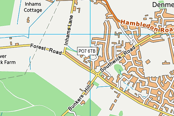PO7 6TB map - OS VectorMap District (Ordnance Survey) PO7 6TB map - OS VectorMap District (Ordnance Survey)