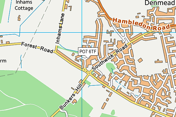 PO7 6TF map - OS VectorMap District (Ordnance Survey) PO7 6TF map - OS VectorMap District (Ordnance Survey)