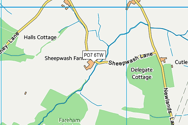 PO7 6TW map - OS VectorMap District (Ordnance Survey) PO7 6TW map - OS VectorMap District (Ordnance Survey)