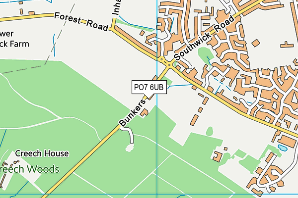PO7 6UB map - OS VectorMap District (Ordnance Survey) PO7 6UB map - OS VectorMap District (Ordnance Survey)