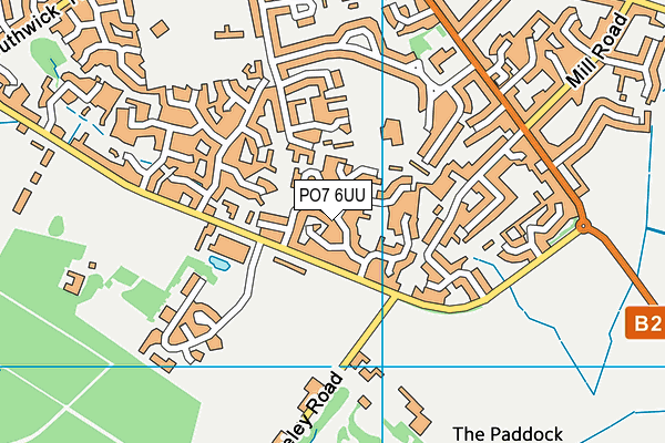 PO7 6UU map - OS VectorMap District (Ordnance Survey) PO7 6UU map - OS VectorMap District (Ordnance Survey)