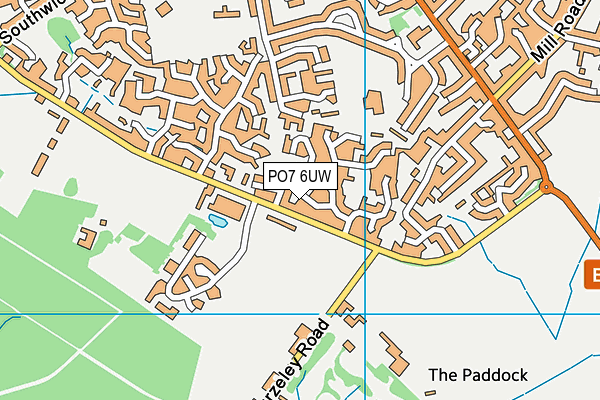 PO7 6UW map - OS VectorMap District (Ordnance Survey) PO7 6UW map - OS VectorMap District (Ordnance Survey)