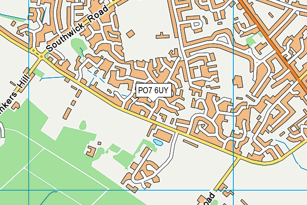 PO7 6UY map - OS VectorMap District (Ordnance Survey)