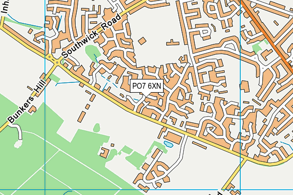 PO7 6XN map - OS VectorMap District (Ordnance Survey) PO7 6XN map - OS VectorMap District (Ordnance Survey)