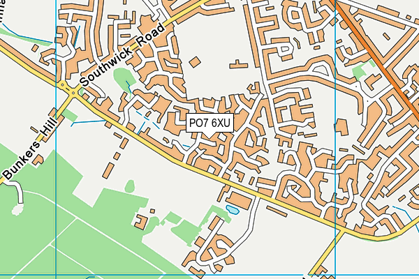 PO7 6XU map - OS VectorMap District (Ordnance Survey) PO7 6XU map - OS VectorMap District (Ordnance Survey)