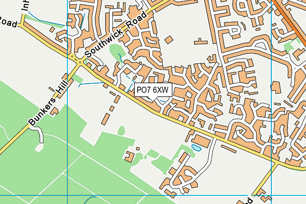 PO7 6XW map - OS VectorMap District (Ordnance Survey) PO7 6XW map - OS VectorMap District (Ordnance Survey)