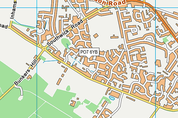 PO7 6YB map - OS VectorMap District (Ordnance Survey) PO7 6YB map - OS VectorMap District (Ordnance Survey)