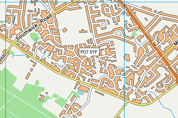 PO7 6YF map - OS VectorMap District (Ordnance Survey) PO7 6YF map - OS VectorMap District (Ordnance Survey)