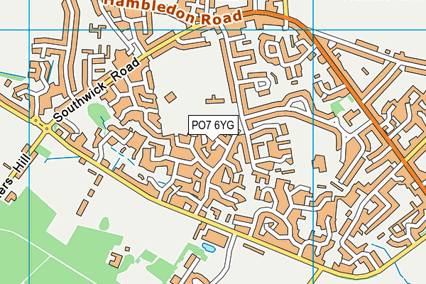 PO7 6YG map - OS VectorMap District (Ordnance Survey) PO7 6YG map - OS VectorMap District (Ordnance Survey)