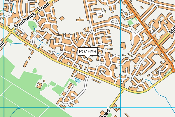 PO7 6YH map - OS VectorMap District (Ordnance Survey) PO7 6YH map - OS VectorMap District (Ordnance Survey)