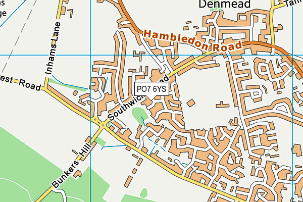 PO7 6YS map - OS VectorMap District (Ordnance Survey) PO7 6YS map - OS VectorMap District (Ordnance Survey)