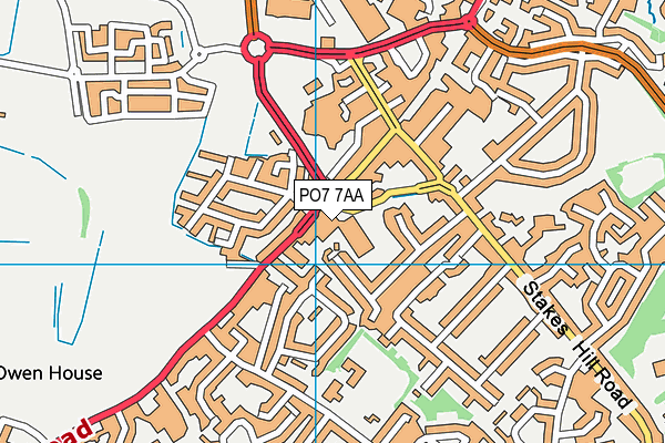 PO7 7AA map - OS VectorMap District (Ordnance Survey) PO7 7AA map - OS VectorMap District (Ordnance Survey)