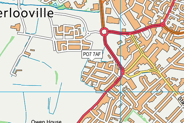 PO7 7AF map - OS VectorMap District (Ordnance Survey) PO7 7AF map - OS VectorMap District (Ordnance Survey)
