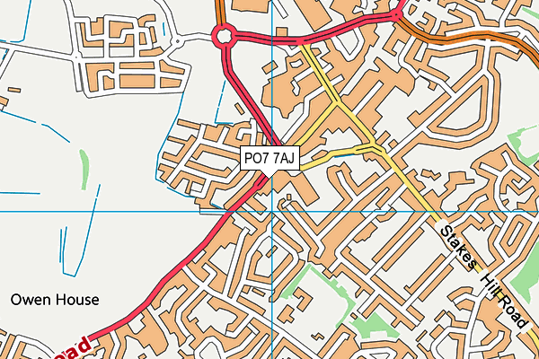 PO7 7AJ map - OS VectorMap District (Ordnance Survey) PO7 7AJ map - OS VectorMap District (Ordnance Survey)
