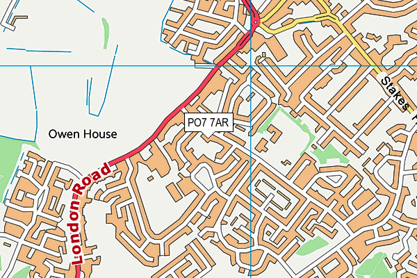 PO7 7AR map - OS VectorMap District (Ordnance Survey)