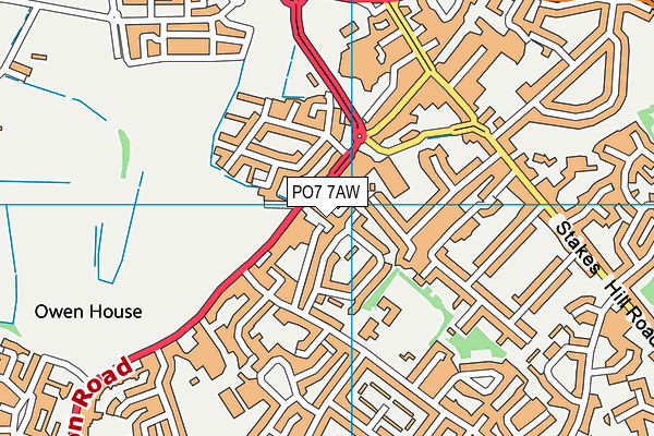 PO7 7AW map - OS VectorMap District (Ordnance Survey) PO7 7AW map - OS VectorMap District (Ordnance Survey)