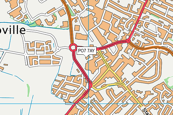 PO7 7AY map - OS VectorMap District (Ordnance Survey) PO7 7AY map - OS VectorMap District (Ordnance Survey)