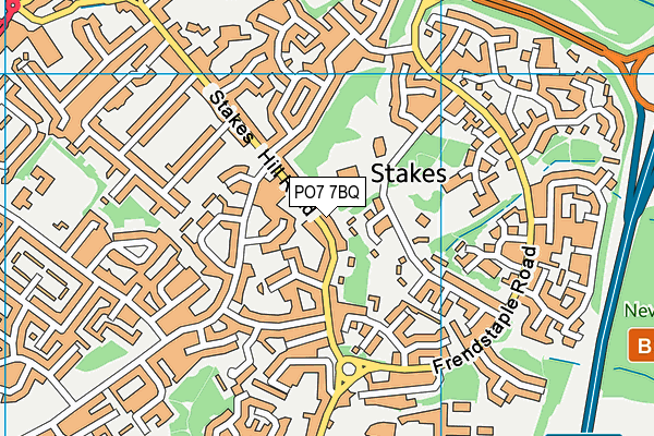 PO7 7BQ map - OS VectorMap District (Ordnance Survey) PO7 7BQ map - OS VectorMap District (Ordnance Survey)
