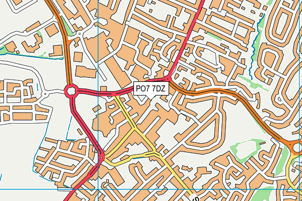 PO7 7DZ map - OS VectorMap District (Ordnance Survey)