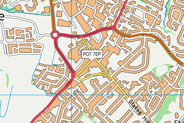 PO7 7EP map - OS VectorMap District (Ordnance Survey)