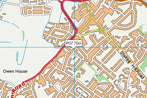 PO7 7GU map - OS VectorMap District (Ordnance Survey) PO7 7GU map - OS VectorMap District (Ordnance Survey)