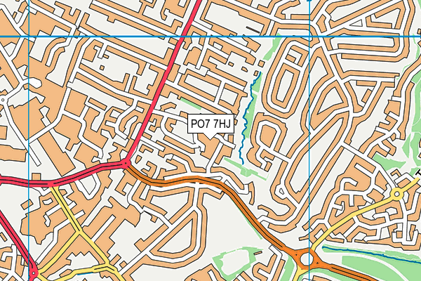 PO7 7HJ map - OS VectorMap District (Ordnance Survey)