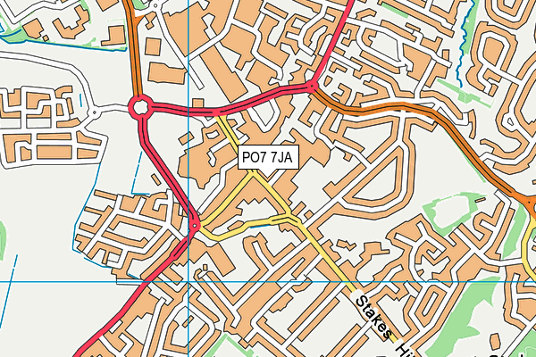 PO7 7JA map - OS VectorMap District (Ordnance Survey) PO7 7JA map - OS VectorMap District (Ordnance Survey)