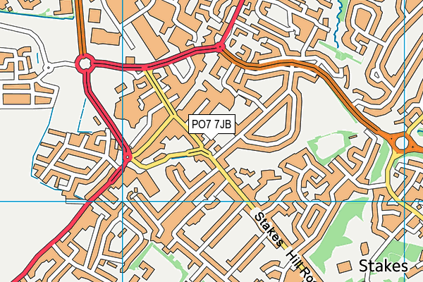 PO7 7JB map - OS VectorMap District (Ordnance Survey) PO7 7JB map - OS VectorMap District (Ordnance Survey)