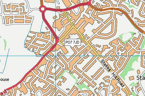 PO7 7JD map - OS VectorMap District (Ordnance Survey) PO7 7JD map - OS VectorMap District (Ordnance Survey)