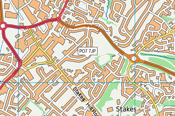 PO7 7JP map - OS VectorMap District (Ordnance Survey)