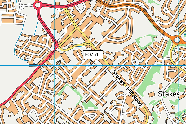 PO7 7LJ map - OS VectorMap District (Ordnance Survey) PO7 7LJ map - OS VectorMap District (Ordnance Survey)