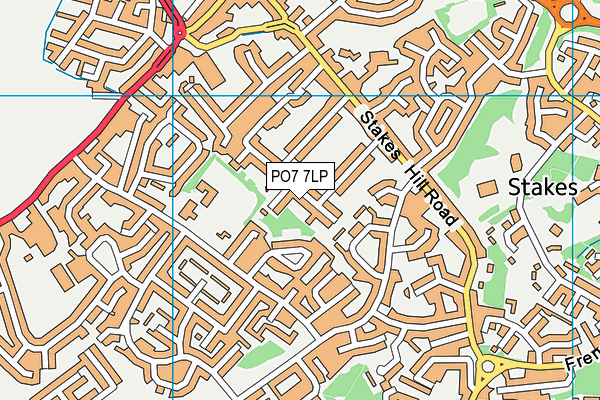 PO7 7LP map - OS VectorMap District (Ordnance Survey)