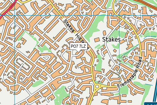 PO7 7LZ map - OS VectorMap District (Ordnance Survey) PO7 7LZ map - OS VectorMap District (Ordnance Survey)