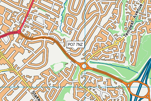 PO7 7NZ map - OS VectorMap District (Ordnance Survey) PO7 7NZ map - OS VectorMap District (Ordnance Survey)