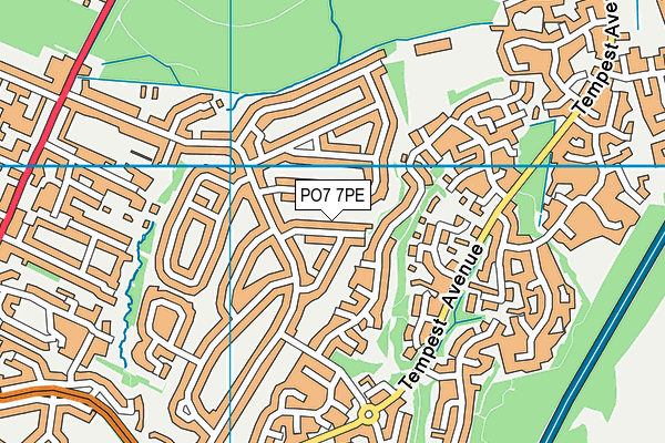 PO7 7PE map - OS VectorMap District (Ordnance Survey) PO7 7PE map - OS VectorMap District (Ordnance Survey)