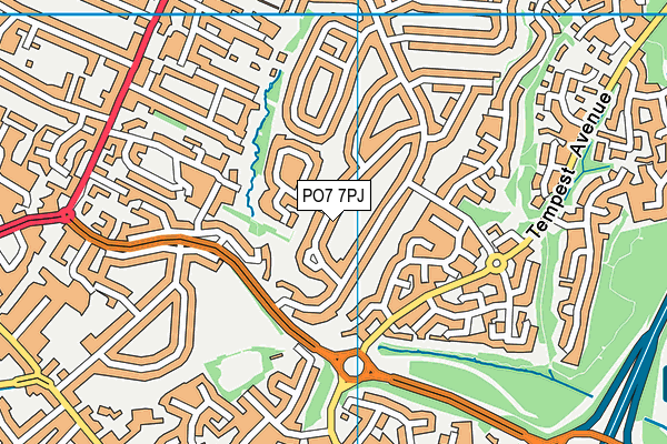 PO7 7PJ map - OS VectorMap District (Ordnance Survey) PO7 7PJ map - OS VectorMap District (Ordnance Survey)