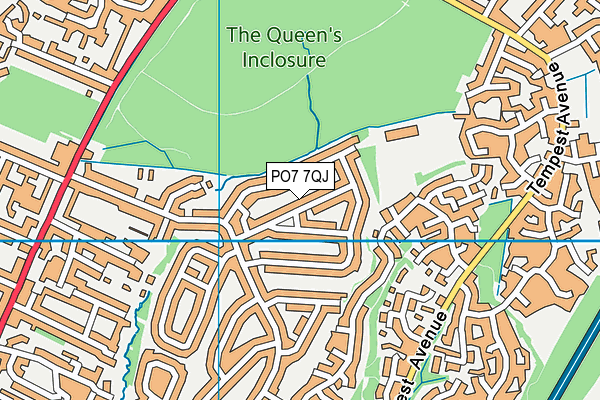 PO7 7QJ map - OS VectorMap District (Ordnance Survey) PO7 7QJ map - OS VectorMap District (Ordnance Survey)