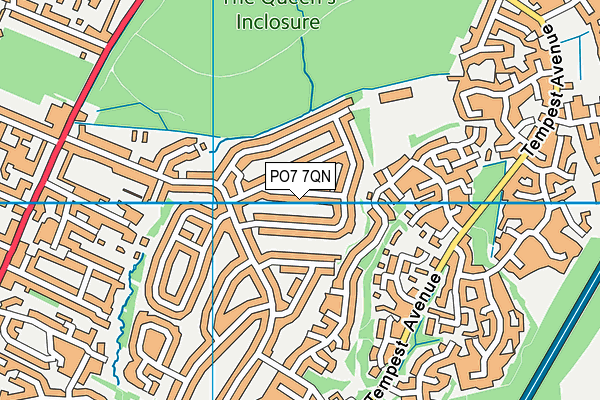 PO7 7QN map - OS VectorMap District (Ordnance Survey) PO7 7QN map - OS VectorMap District (Ordnance Survey)