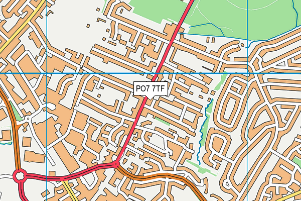 PO7 7TF map - OS VectorMap District (Ordnance Survey)