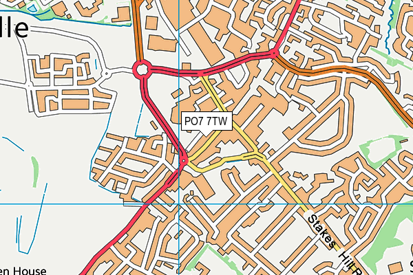 PO7 7TW map - OS VectorMap District (Ordnance Survey) PO7 7TW map - OS VectorMap District (Ordnance Survey)
