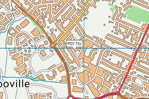 PO7 7XJ map - OS VectorMap District (Ordnance Survey) PO7 7XJ map - OS VectorMap District (Ordnance Survey)