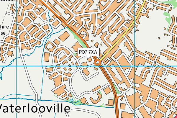 PO7 7XW map - OS VectorMap District (Ordnance Survey) PO7 7XW map - OS VectorMap District (Ordnance Survey)