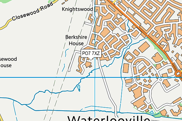 PO7 7XZ map - OS VectorMap District (Ordnance Survey) PO7 7XZ map - OS VectorMap District (Ordnance Survey)