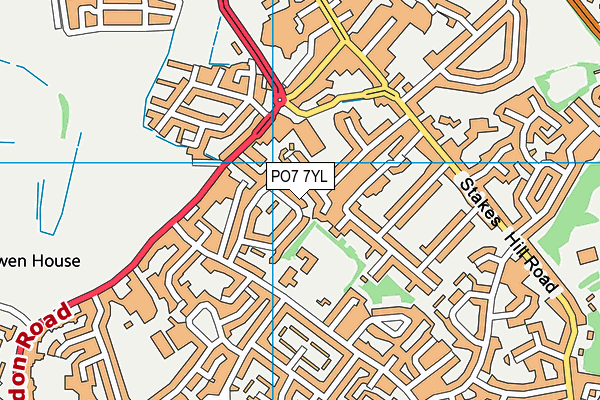 PO7 7YL map - OS VectorMap District (Ordnance Survey) PO7 7YL map - OS VectorMap District (Ordnance Survey)