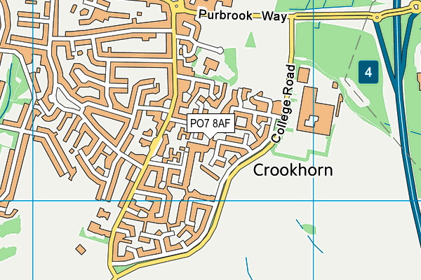 PO7 8AF map - OS VectorMap District (Ordnance Survey) PO7 8AF map - OS VectorMap District (Ordnance Survey)