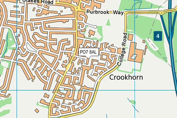 PO7 8AL map - OS VectorMap District (Ordnance Survey)